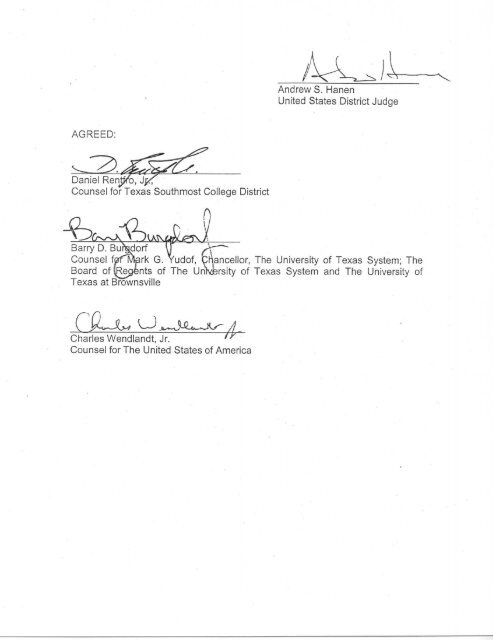 Order of Dismissal signed by Judge Andrew S. Hanen - blue - The ...