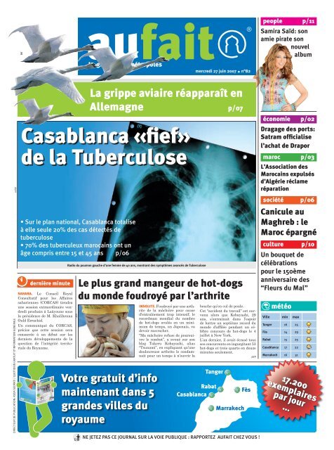 Casablanca «fief» de la Tuberculose - Aufait Maroc
