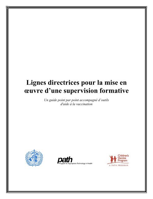 Lignes directrices pour la mise en oeuvre d'une supervision ... - PATH