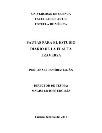 pautas para el estudio diario de la flauta traversa - Repositorio de la ...