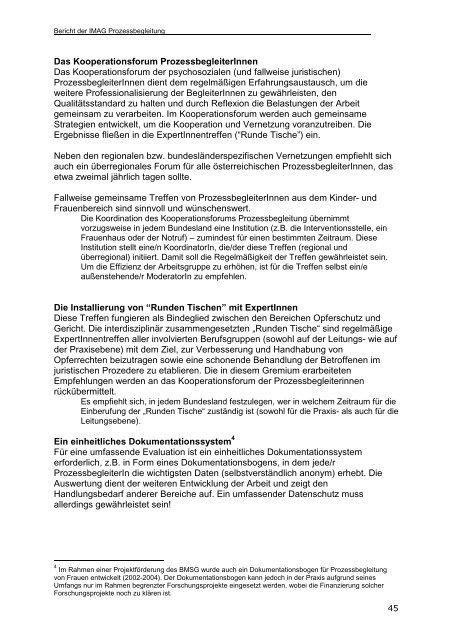 IMAG - Bericht der Arbeitsgruppe Prozessbegleitung 2007 - BMWA