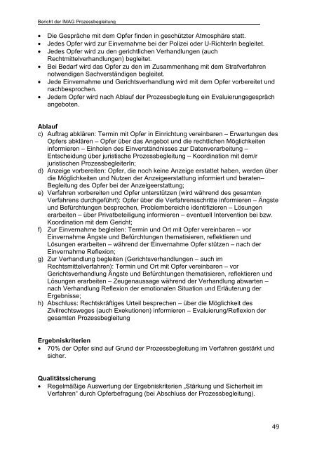 IMAG - Bericht der Arbeitsgruppe Prozessbegleitung 2007 - BMWA