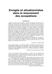 Enrages et situationnistes dans le mouvement des ... - L'autre