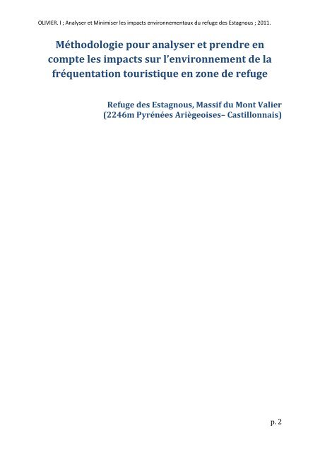 Méthodologie pour analyser et prendre en compte les impacts sur l ...