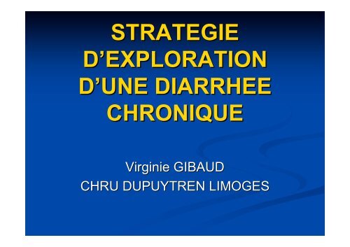 strategie d'exploration d'une diarrhee chronique - Hepato Web