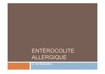 Entérocolite allergique