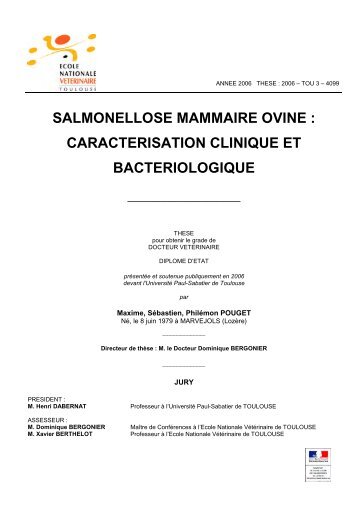 salmonellose mammaire ovine : caracterisation clinique et ... - OATAO