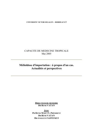 Melioidose d'importation_Dr Lague_2005_Memoire.pdf - Médecine ...