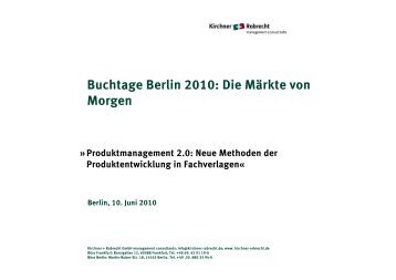 Neue Methoden der Produktentwicklung in den Fachverlagen