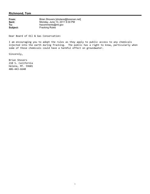 Microsoft Office Outlook - Memo Style - Montana Board of Oil and Gas