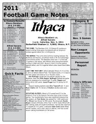 2011 Football Game Notes - Ithaca College Athletics