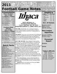 2011 Football Game Notes - Ithaca College Athletics