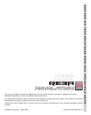 95.4015.003.000 pike reba revelation dual air Rev A ... - SRAM.com