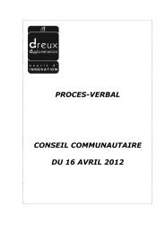 Conseil Communautaire du 16 avril 2012 - Dreux agglomération