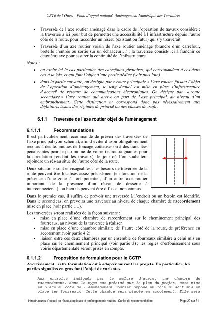 Cahier de recommandations Infrastructures d'accueil de réseaux ...