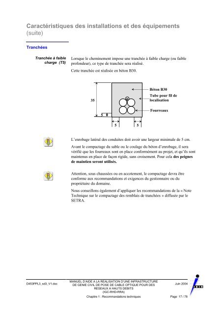 Manuel d'aide à la réalisation d'une infrastructure de génie civil de ...