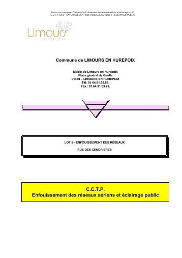 CCTP TERRASSEMENTS VOIRIE ASSAINISSEMENT - Limours