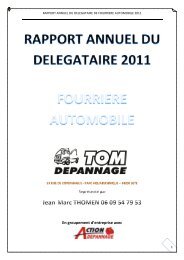 Rapport annuel 2011 Fourrière Automobile - Thau Agglo