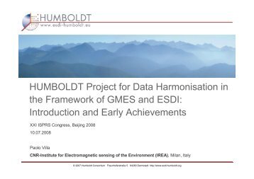 HUMBOLDT Project for Data Harmonisation in the ... - Host Ireland