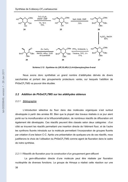 Synthèse de CF2-carbasucres par cyclisation radicalaire et ... - TEL