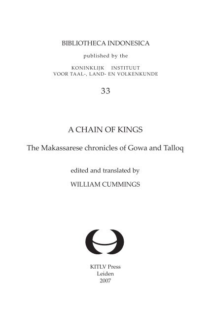 A CHAIN OF KINGS - Books and Journals