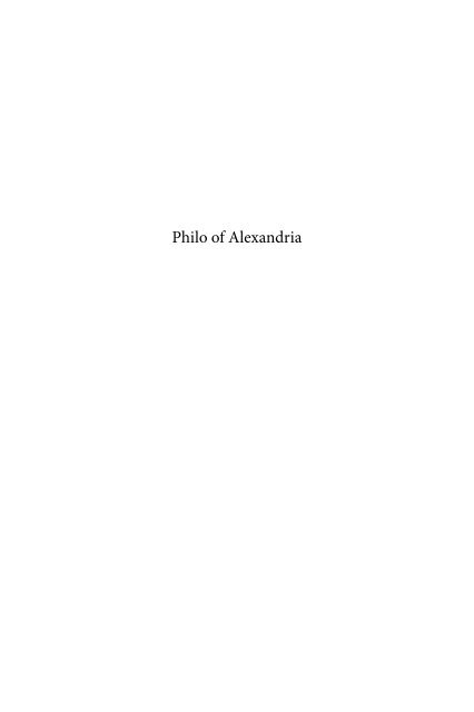 Philo of Alexandria - Books and Journals