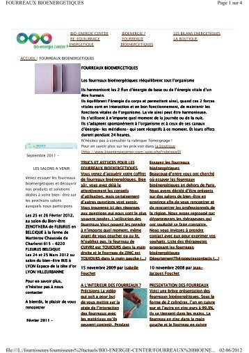 Page 1 sur 4 FOURREAUX BIOENERGETIQUES 02/06/2012 file:///L ...