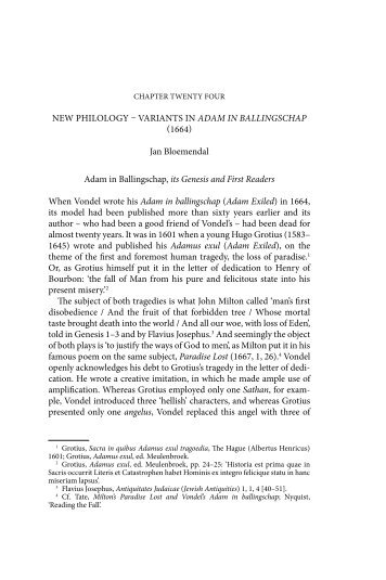 NEW PHILOLOGY – VARIANTS IN ADAM IN BALLINGSCHAP ...