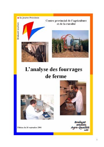 Analyse des fourrages de ferme - Province du Brabant wallon