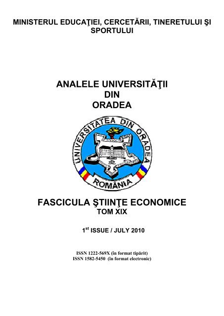 analele universit din oradea fascicula ştiinţe econ nalele universităţii ...