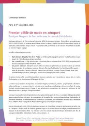 01.09.2005 Premier défilé de mode en aéroport - Aéroports de Paris