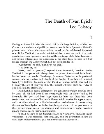 Leo Tolstoy - The Death of Ivan Ilyich.pdf - Bookstacks