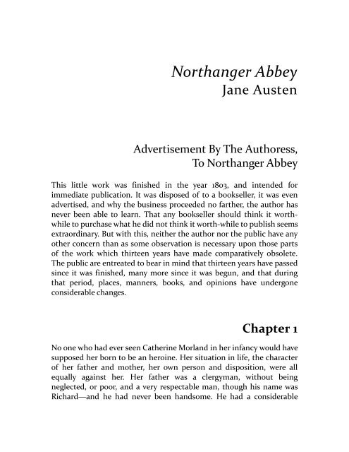 Jane Austen - Northanger Abbey.pdf - Bookstacks