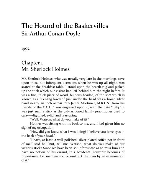 Arthur Conan Doyle - The Hound of the Baskervilles.pdf - Bookstacks