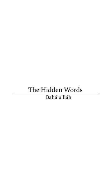 Baha'u'llah - The Hidden Words.pdf - Bookstacks