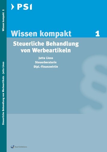 "Steuerliche Behandlung von Werbeartikeln". - Schneider