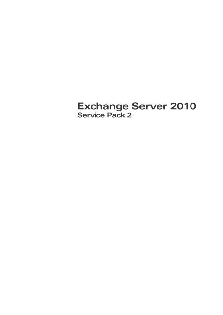 Exchange Server 2010 SP2 - Markt und Technik