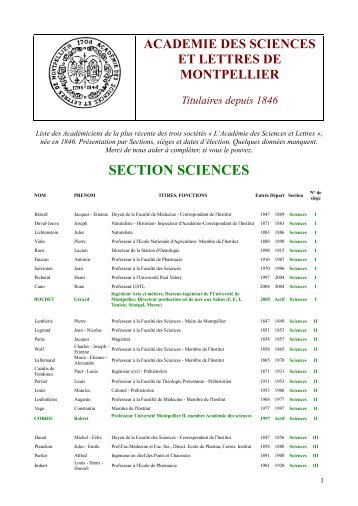 Membres depuis 1848 - PDF - Académie des Sciences et Lettres de ...