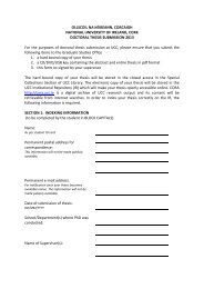 Doctoral Thesis submission form - University College Cork Library