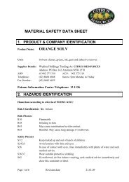 MATERIAL SAFETY DATA SHEET ORANGE SOLV - Bosca Trading