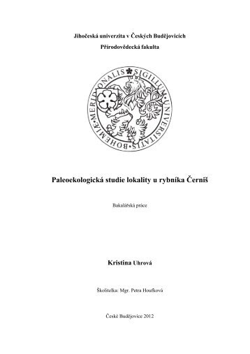 Paleoekologická studie lokality u rybníka Černiš - Jihočeská univerzita