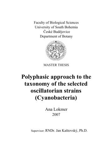 Polyphasic approach to the taxonomy of the selected oscillatorian ...
