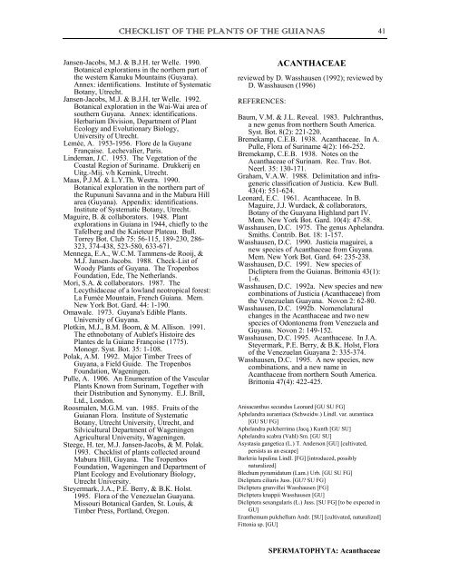 Checklist of the Plants of the Guianas - Department of Botany ...