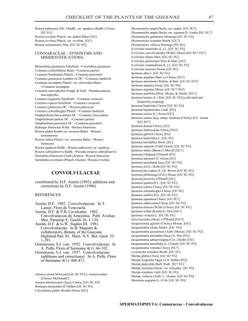 Checklist of the Plants of the Guianas - Department of Botany ...
