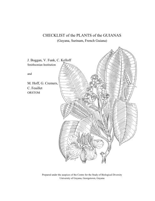 Checklist of the Plants of the Guianas (1992) - Department of Botany ...