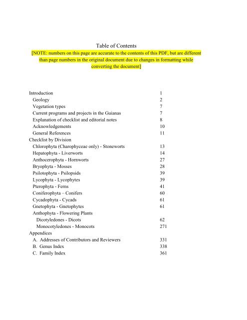 Checklist of the Plants of the Guianas (1992) - Department of Botany ...