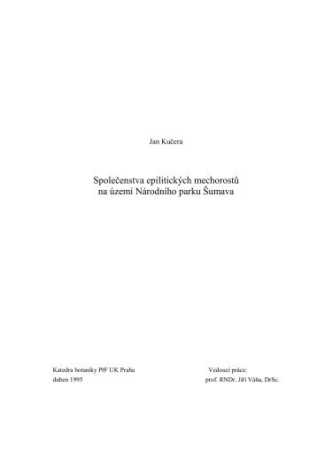 Společenstva epilitických mechorostů na území ... - Katedra botaniky