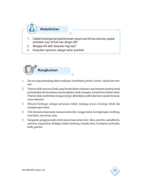 B. Sistem Pencernaan pada Manusia