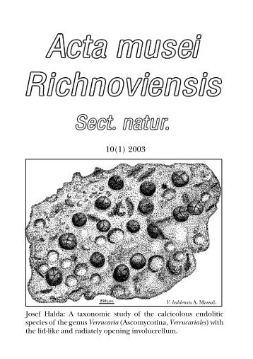 Josef Halda: A taxonomic study of the calcicolous endolitic species ...