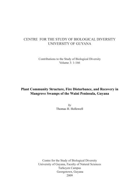 Plant Community Structure, Fire Disturbance, and Recovery in ...